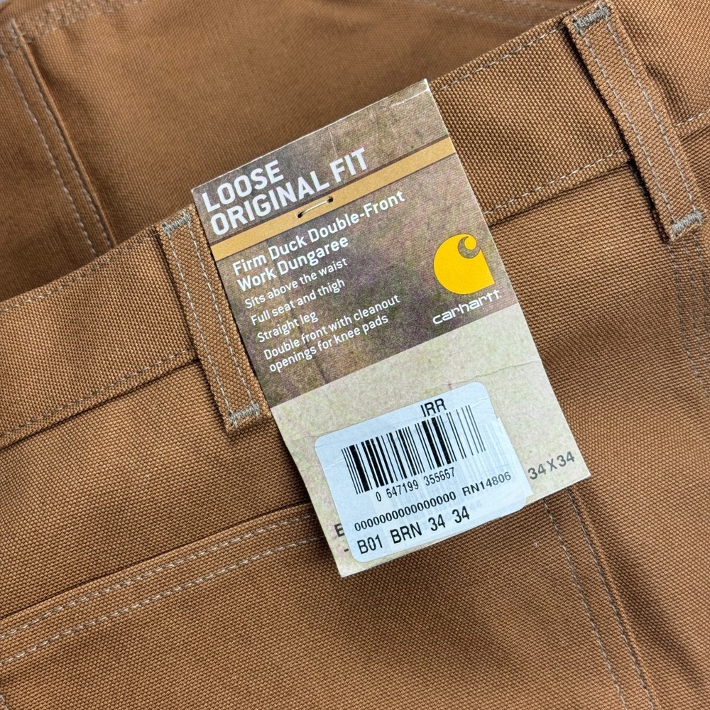 Carhartt Pants‎ Men 34x34 B01 Firm Duck Double-Front Dungaree USA Made NWT - Picture 8 of 12